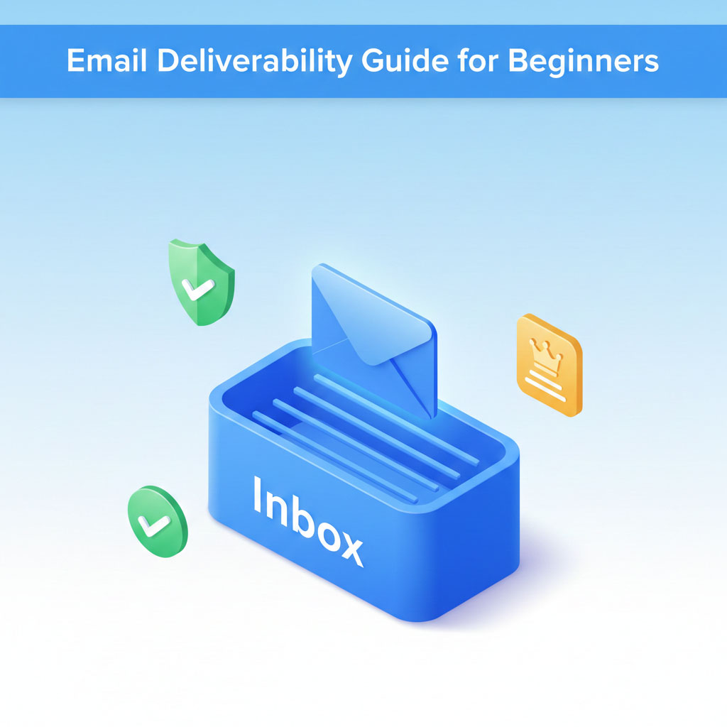 Infographic showing the journey of an email from sender to recipient's inbox after following our email deliverability guide for beginners